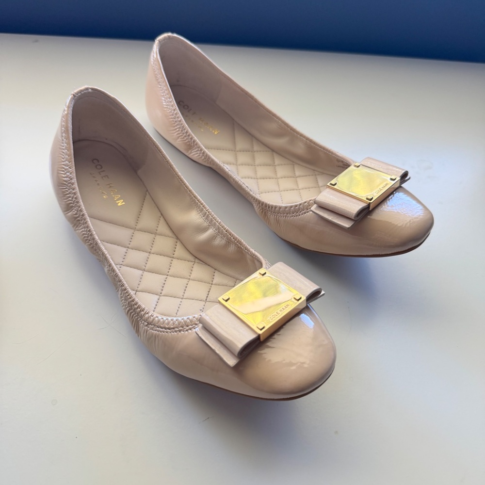 Cole Haan Nude Bow Ballet Flats Size 7.5